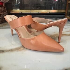Lulus Women’s Pointed Toe Heels Slides Mules Tan Size 9